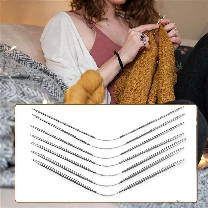 CircularKnitNeedles3pcsKnittingMetalCableCircularKnittingNeedlesSetKnittingFor