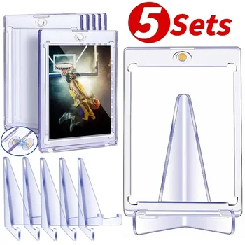Porta carte magnetiche da 10-1 pezzi per set di supporti per carte collezionabili Espositore per carte triangolo acrilico Protezione trasparente impermeabile