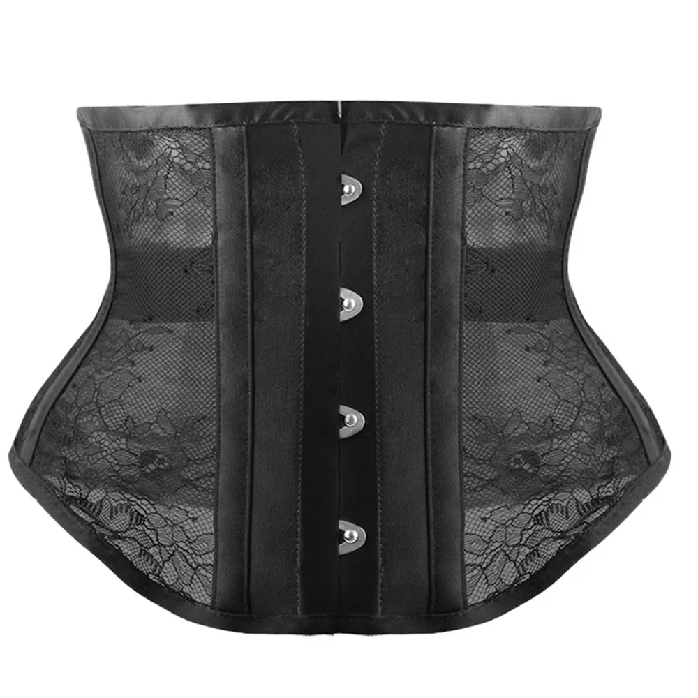 

Sexy Corset Underbust Waist Cincher Corsets Mesh Short Torso Gothic Corset Top Steel Boned Waspie Corset