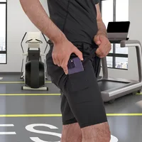 Men Sport Shorts Sportswear Double-deck Running Shorts 2 In 1 Beach Bottoms Summer Gym Fitness Training Jogging Short Pants Men