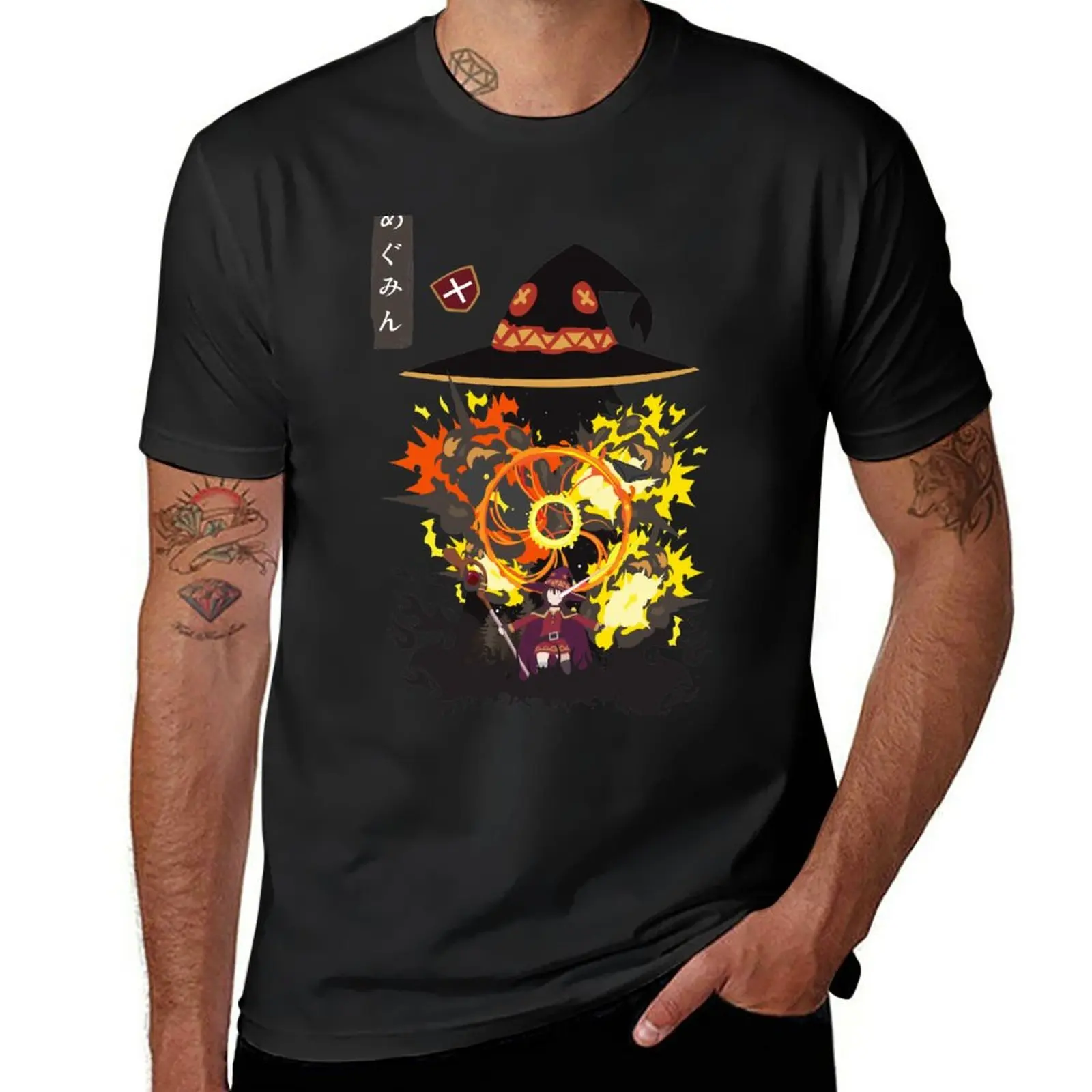 

New Explosion Mage Negative Space T-Shirt custom t shirts t shirt man black t shirts shirt for men