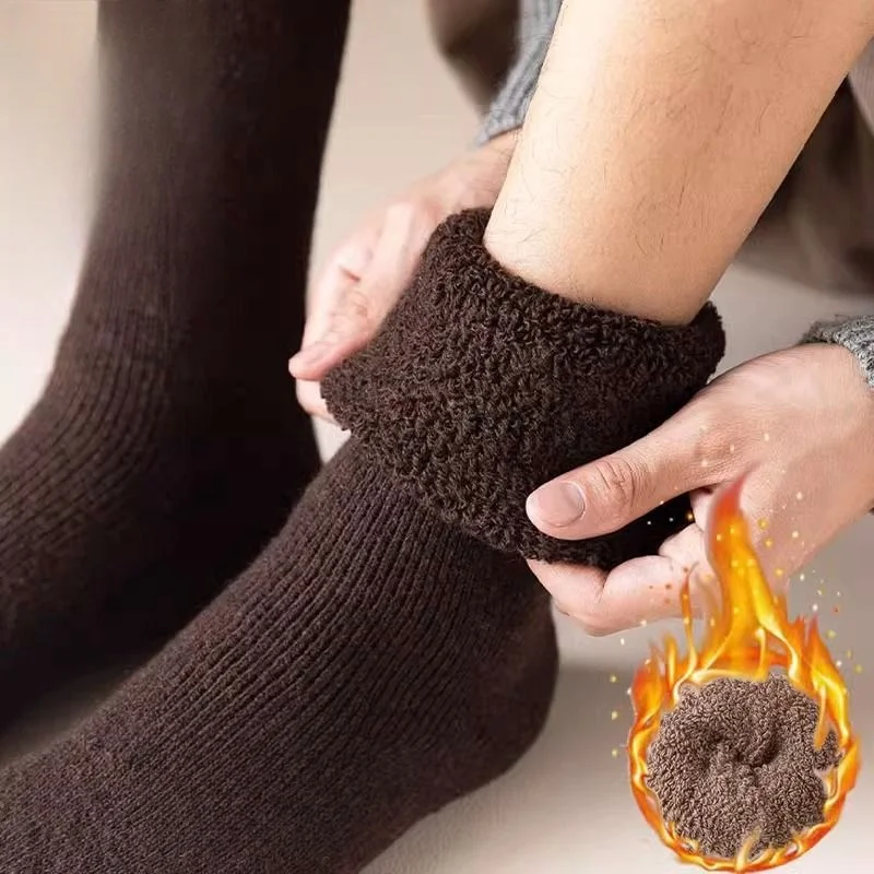 Men's Luxury Winter Wool Knee-High Socks - 3 Pairs