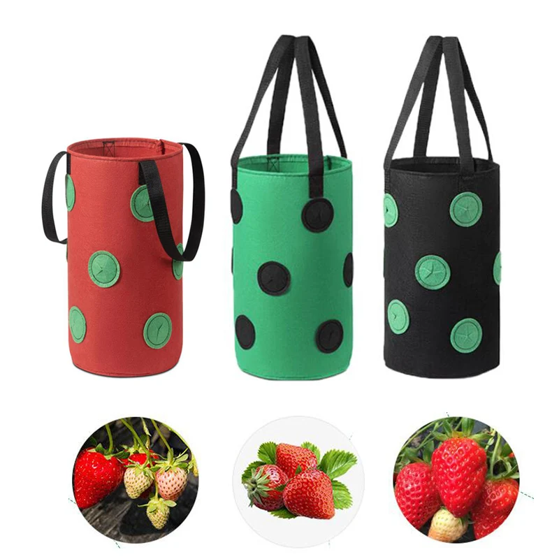 

3 Gal Multi-Function Felt Hanging Tomato Grow Bag Upside Down Planter Strawberry Vegetable Flower Plant Grow Bags Garden K5