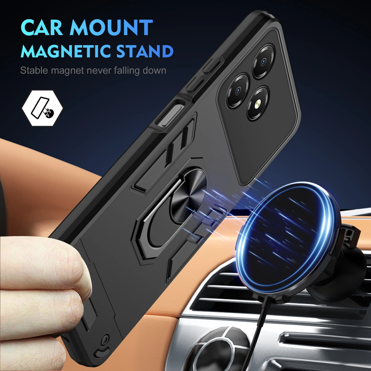 Durable Shockproof Protective Case with Ring Stand Holder