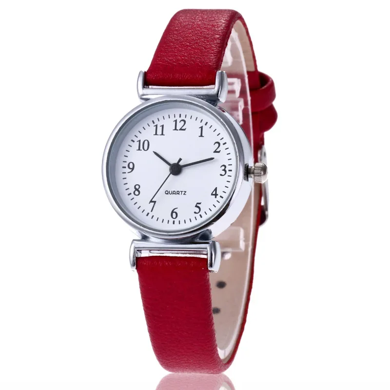 New Ladies Compact Simplicity Dial  Arrival  Leather Band Elegant Fashion Women Watch Casual Quartz Wristwatch 5