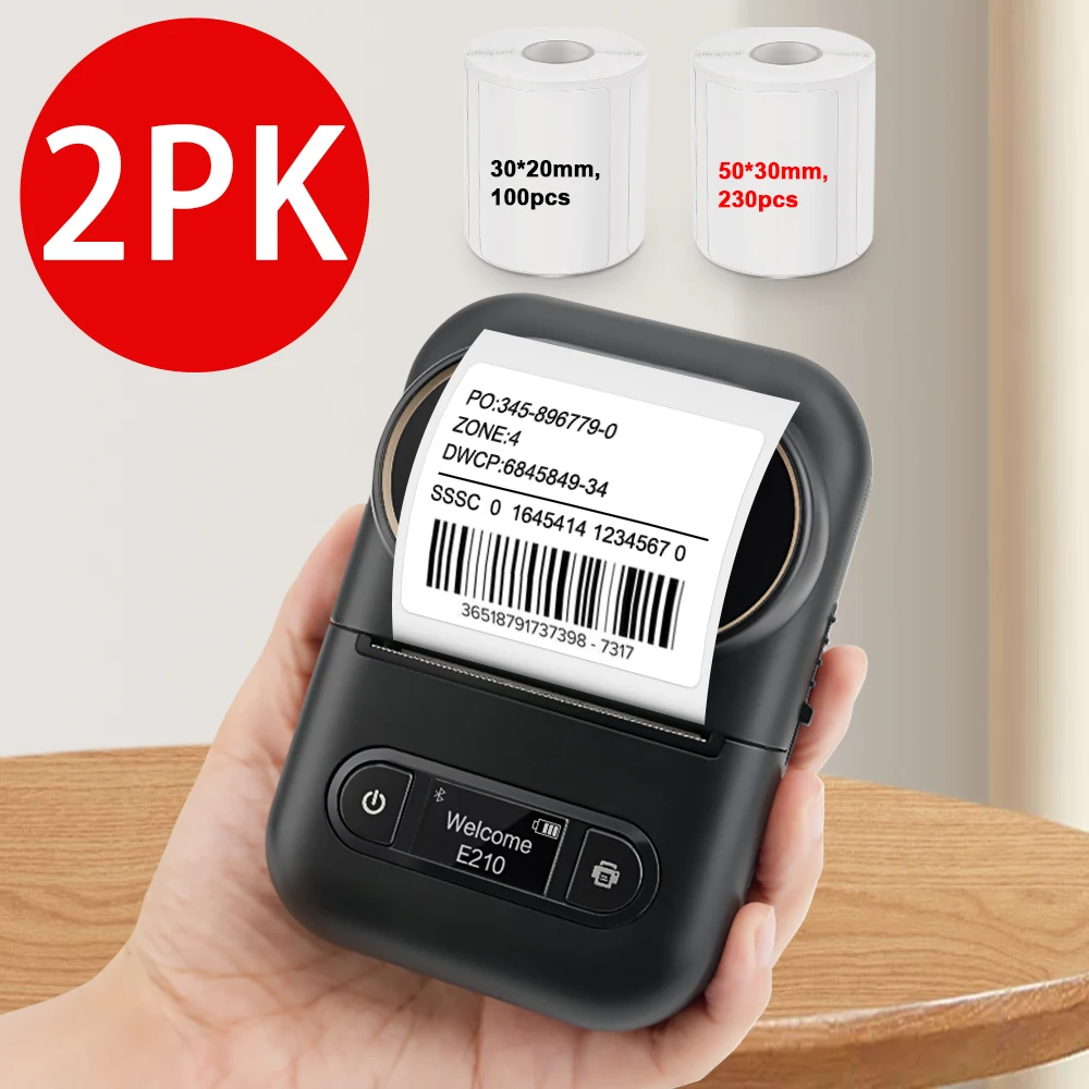 Mini Stampante Per Adesivi E210 Stampante Termica Per Etichette Bluetooth Senza Fili Etichettatrice Tascabile Carta Adesiva Per Etichette Autoadesive 