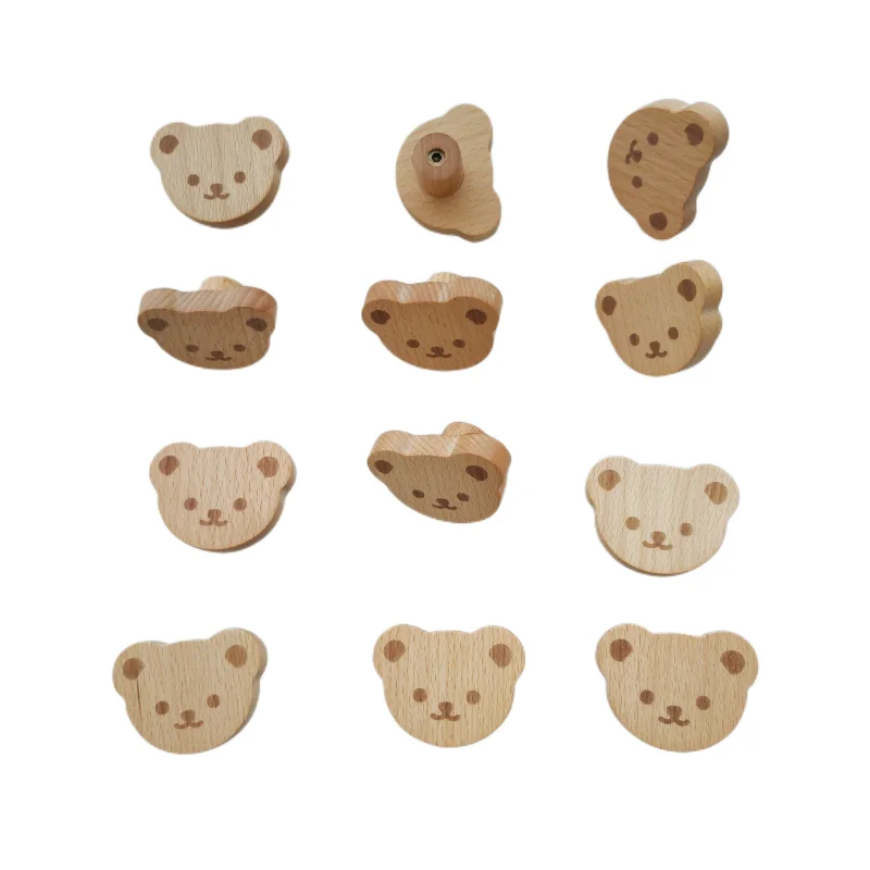 Nordic Cute Bear Maniglie Per Mobili Da Cucina In Legno Manopole Per Guardaroba In Legno Maniglie Per Cassetti Maniglie Per Armadietti Accessori Per M