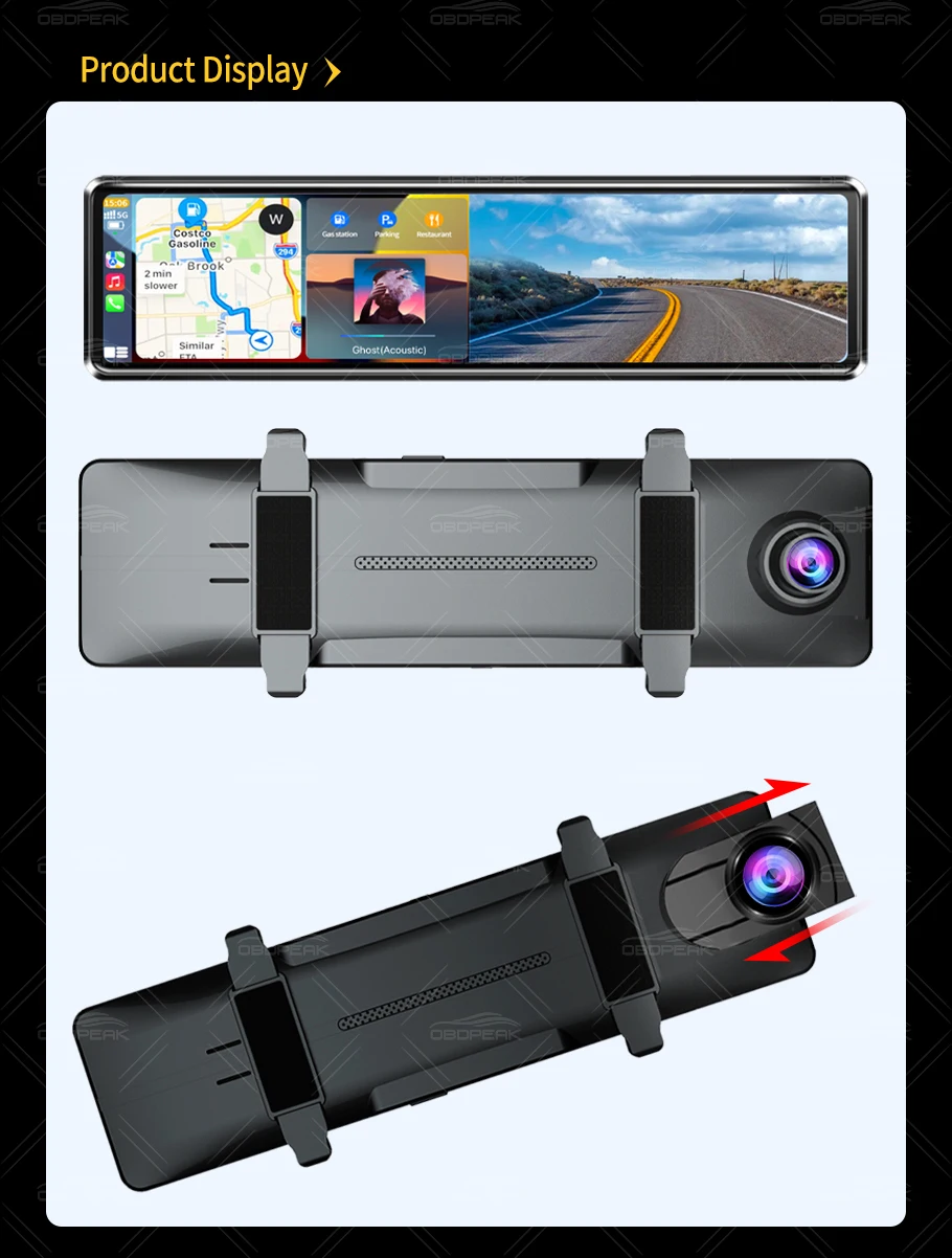 K4 11.26 Inch Carplay & Android Auto 4K 2160P Wifi Dash Cam Rearview Mirror Car