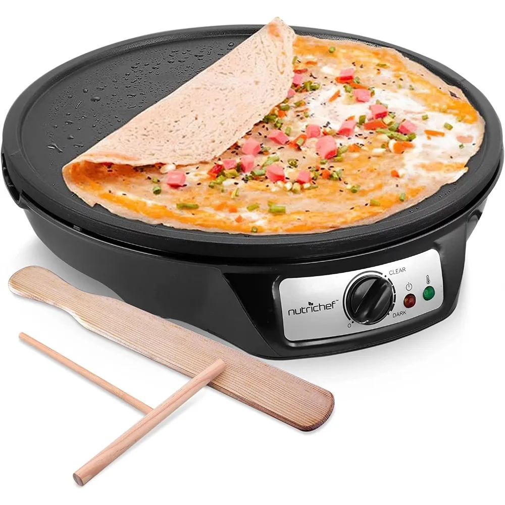 

Adjustable Temperature Control, Wooden Spatula & Batter Spreader Included