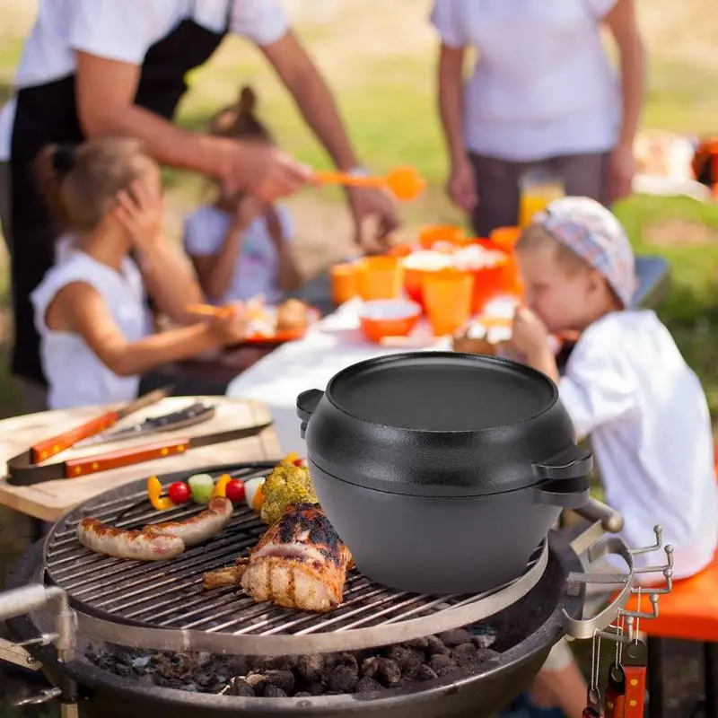 Dutch Oven Pot Sturdy Dutch Oven Cookware High Performance Cast Pot Sturdy Cookware Double Handles