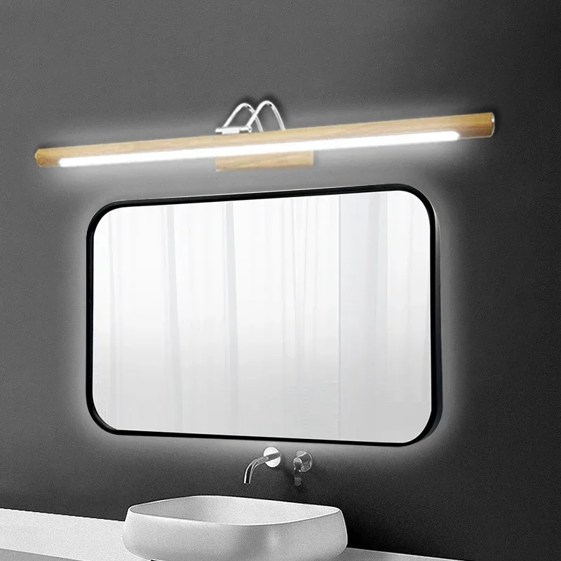 Nordic LED Wall Lamp Wood Home Interior Decoration Fill Lights For Bathroom Bedroom Study Room Cloakroom Makeup Lighting Sconces 3