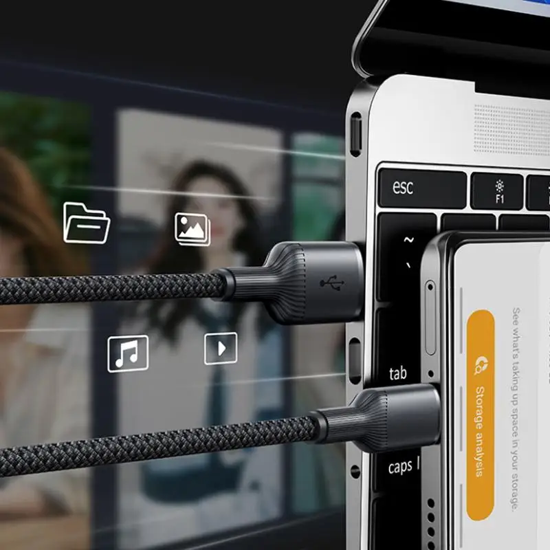 【C】USB to Type C 케이블 데이터 동기화 라인 화웨이 안드로이드 폰용 고속 충전 브레이드 충전 케이블