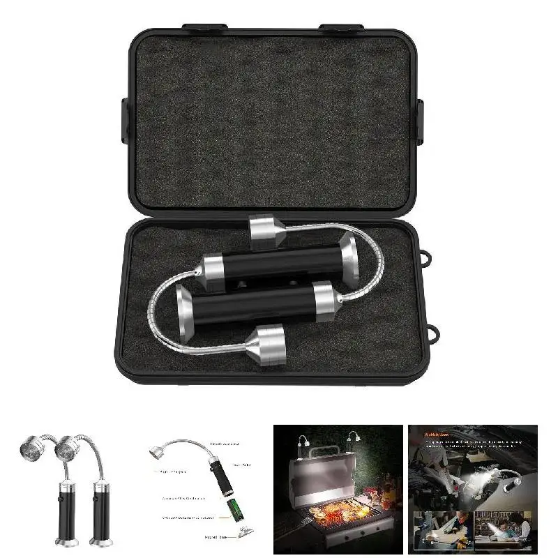 LED Flashlight BBQ Grill Light Outdoor Super Bright Magnetic Base Barbecue Lights Soft Tube Torch Lighting Lamp Adjustable