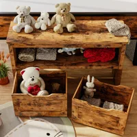 IRONCK Toy Storage Organizer for Boys and Girls, with Drawers, Wheels and Open Shelf for Nursery, Playroom, and Bedroom,Brown 2