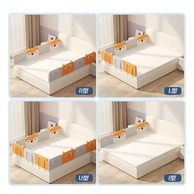 38cm Height Baby Bed Rail Guard Height Adjustable Anti-collision Guardrail Children's Bed Fence General Soft Gate Crib Rail