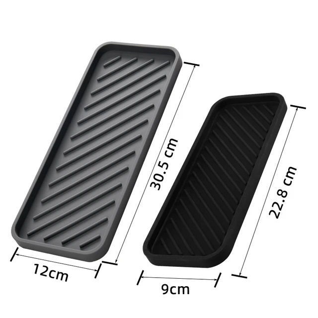 Munkalap -Szilikon Tálca Konyhai Fűszeres Palack Tároló Fürdőszoba Szappan Piperecikkek Lefolyó Pad - Image 6