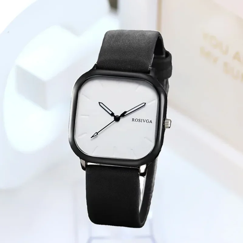 

Men Business Watch Fashion Watch Simple Square Dial PU Leather Quartz Wristwatch for Men Clock for Women Montre Homme