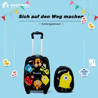Ensemble de bagages pour enfants 2 pièces : sac à dos de 12 pouces et valise à roulettes de 16 pouces 2