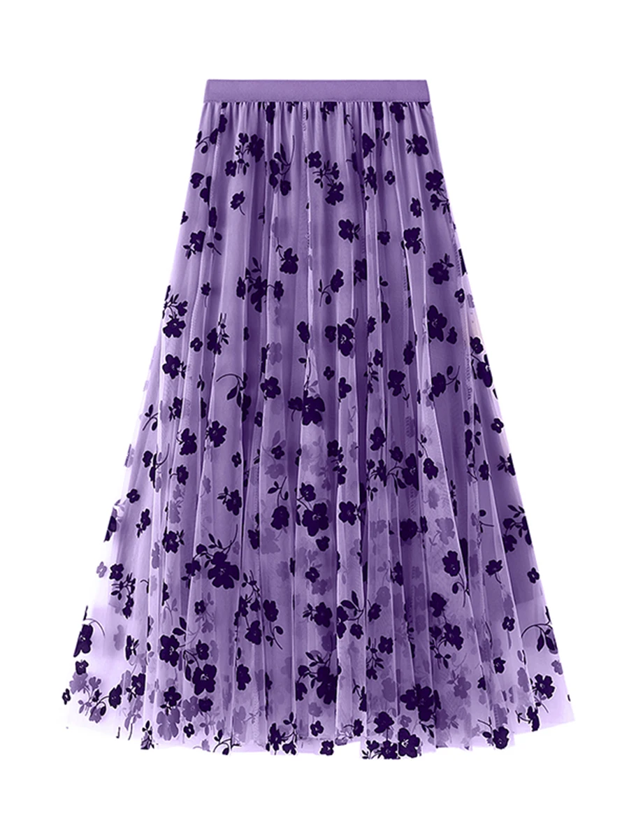 

Женская фатиновая Юбка-миди с высокой талией, многослойная плиссированная сетчатая трапециевидная юбка-пачка для выпускного вечера