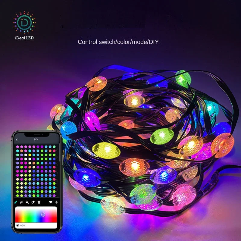

Dreamcolor Christmas Lights String BT Music WS2812B RGBIC Lighting Party Wedding Garland Decoration Outdoor USB DC5V