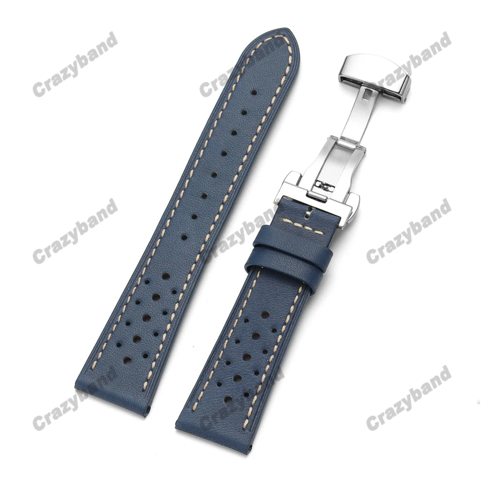 Cowhide Leather Watch Band with Oil Wax Finish and Breathable Design
