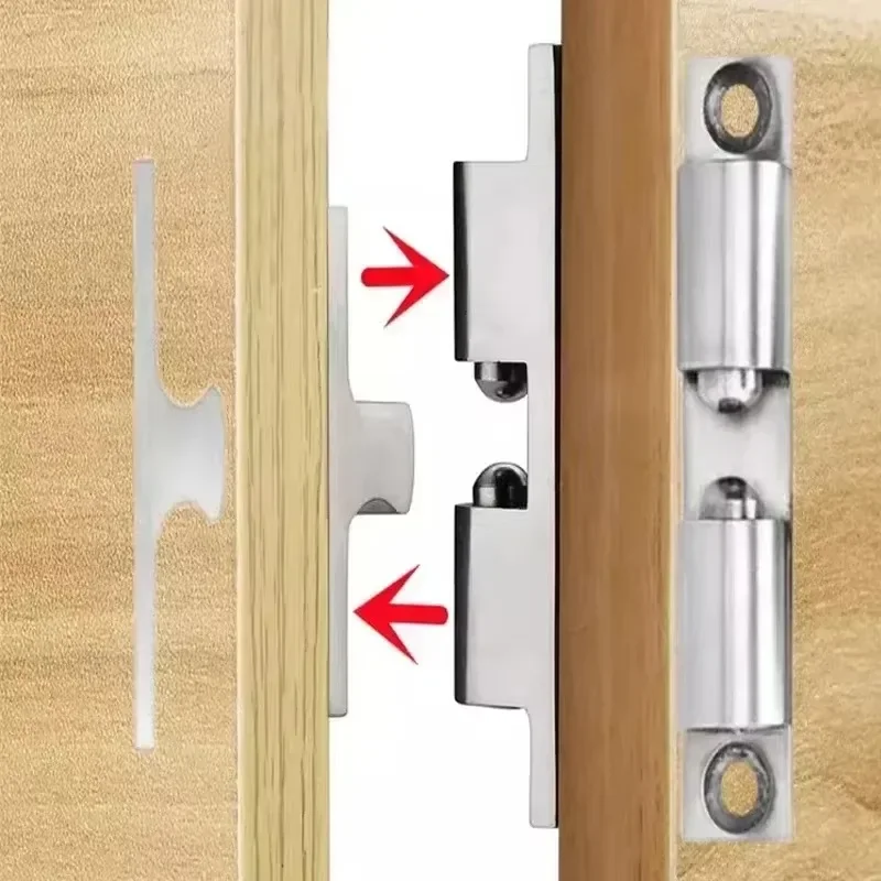 Uxcell 10-Pack Brass Double Ball Catches - 60mm Silver Tone Cabinet Door Latches, Adjustable Tension Latch