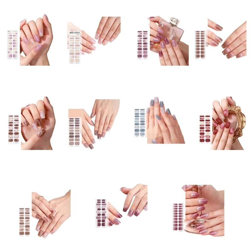 

UV LED Lamp Required Cured Gel Strips with File and for Women