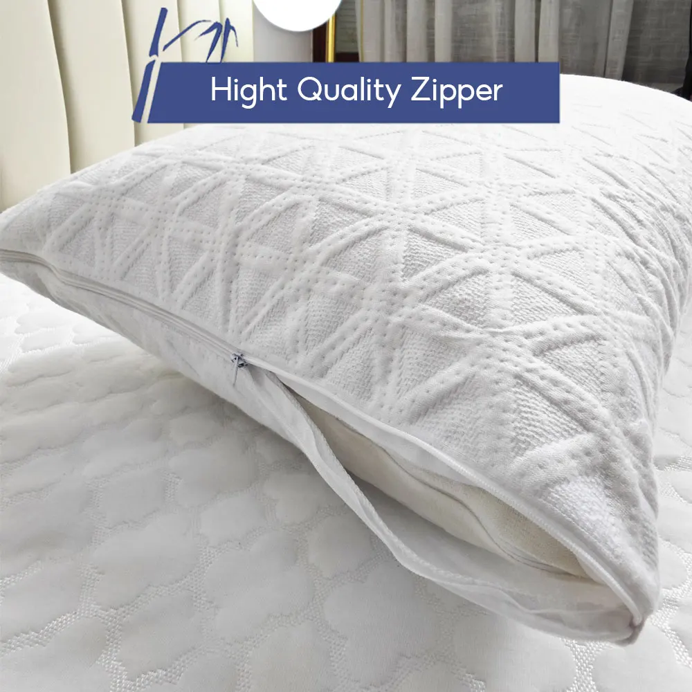 Bamboo Pillow Cover Waterproof Zipper Pillow Protector 48x74cm Bedbug Proof Hotel Home Bed Pillowcases