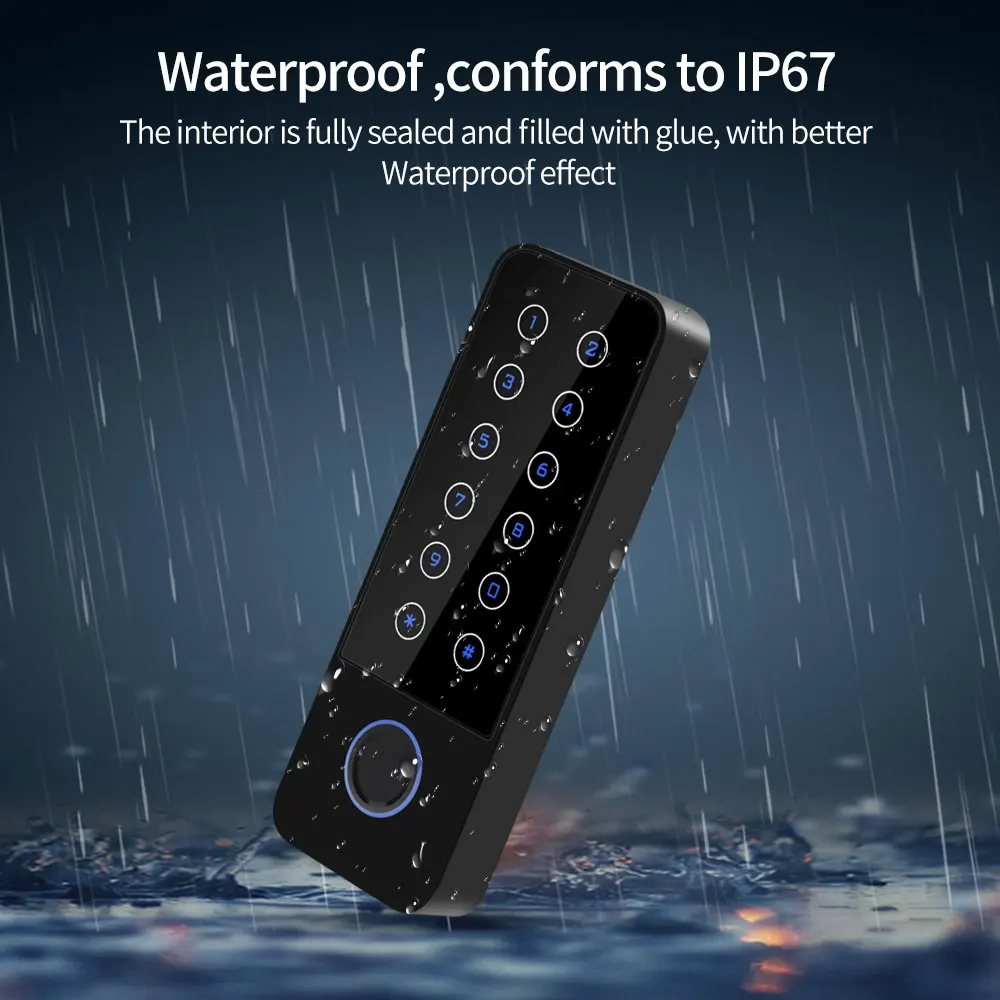 Fingerprint Access Control Keypad Fingerprint Door Opener Outdoor Waterproof Zinc Alloy Tuya Smart App Wifi Fingerprint Access Control Keypad Door Opener with Magnetic Detection Alarm