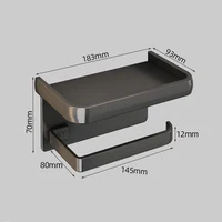 Aluminum Alloy Toilet Paper Holder Wall Mount WC Storage Organizer Roll Paper Phone Shelf Holder Bathroom Accessories 5