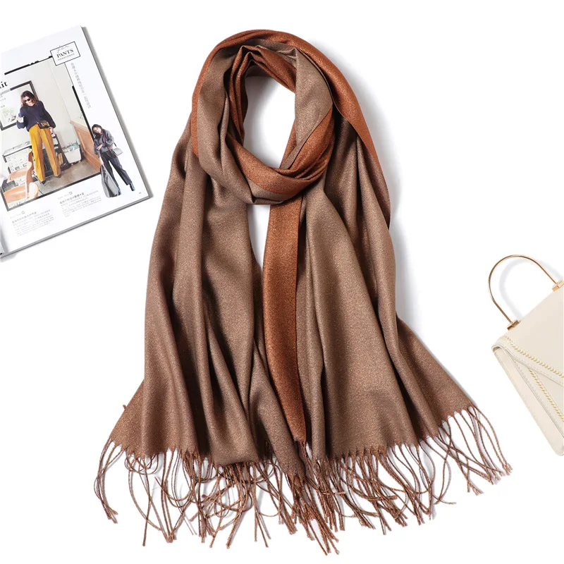 

New Luxury Brand Tassel Long Scarf For Women Autumn Winter Warm Shawl High Quality Cashmere Imitation Soft Wraps 200X70cm Hijab