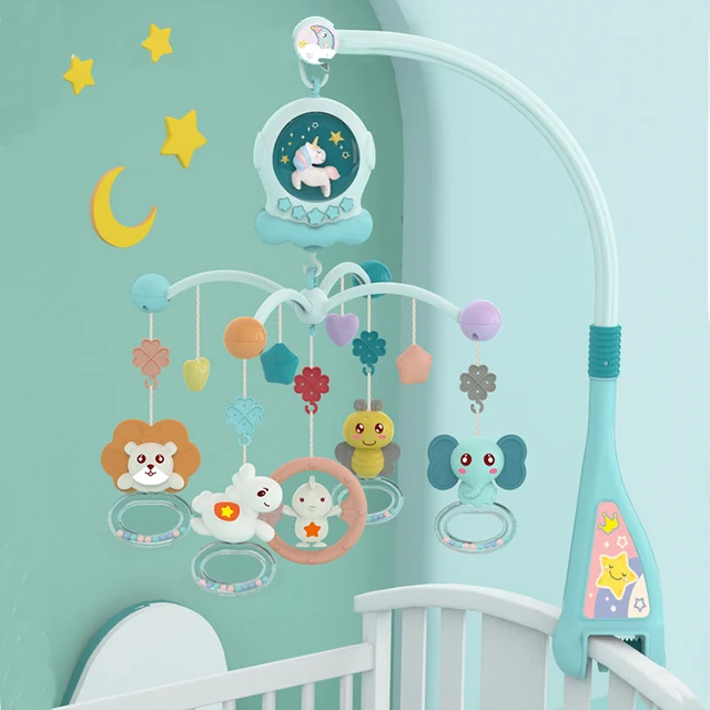 Baby Mobile Crib Toys Mobile Accessories Newborn Stuff Bassinet Baby Sound Rattles Interactive Room Decoration Hanging Bed Bell 1