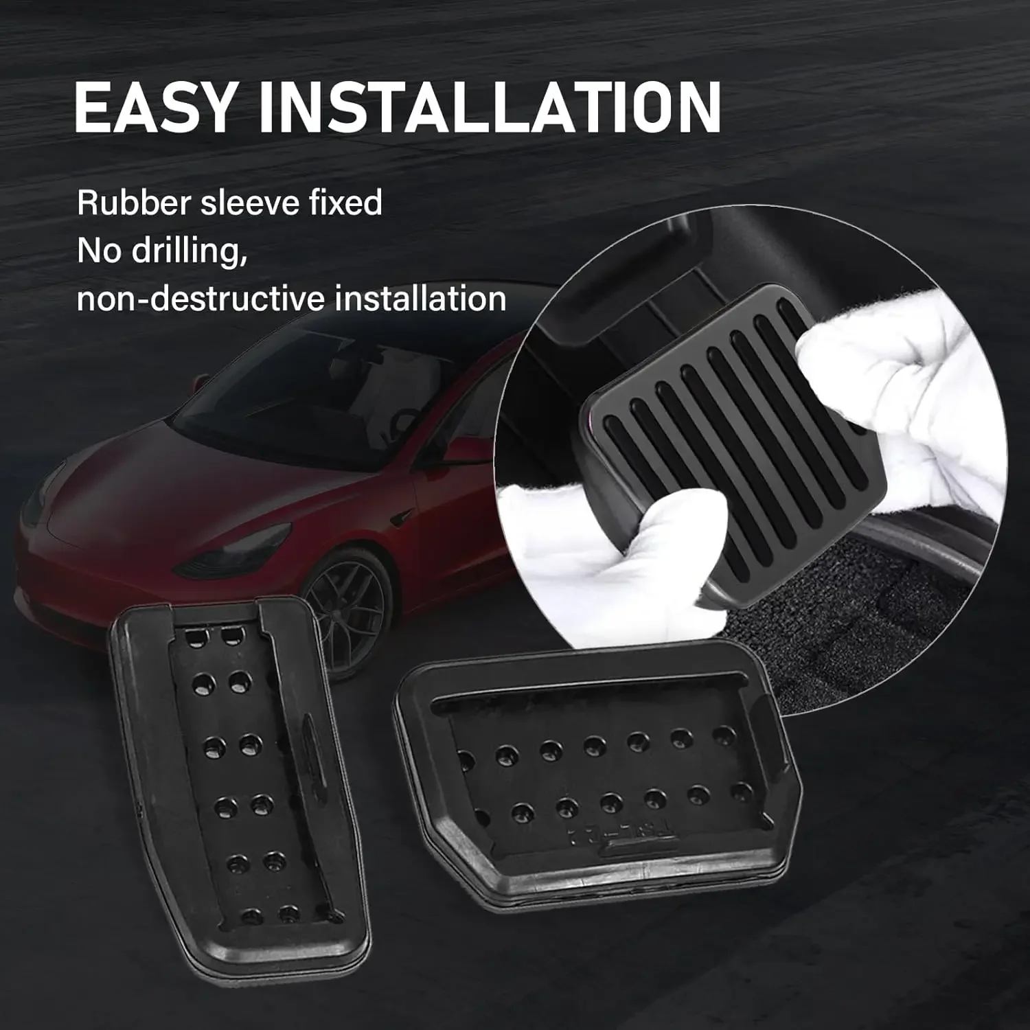 Car Pedals Stainless Steel Pedal Cover For Tesla Model 3 Y Aluminum alloy Foot Pedal 20-23 Car Accelerator Gas Fuel Brake Rest Pads Mat Cover Accessories Styling