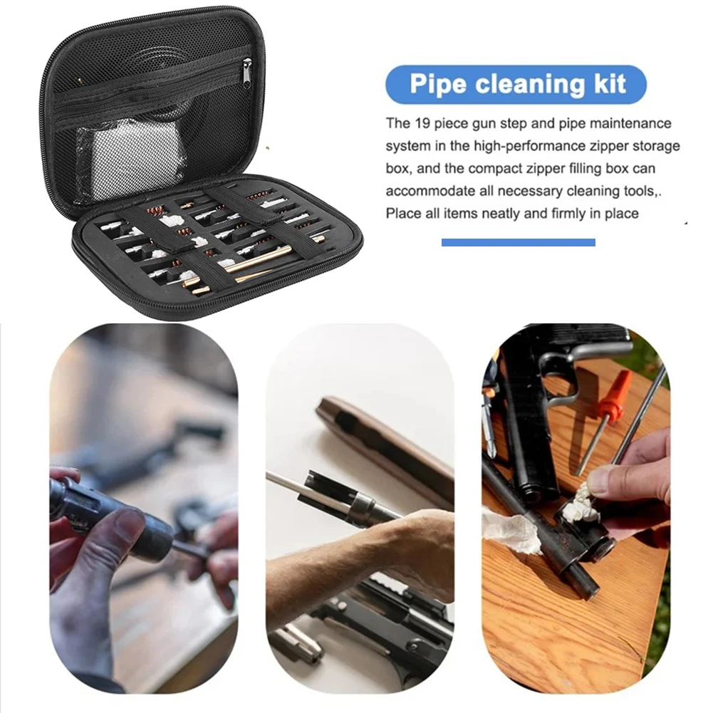 Gun Brush Gun Cleaning Tool 19 Pieces Pipe Dredging Set Cleaning and Maintenance Kit Barrel Brush