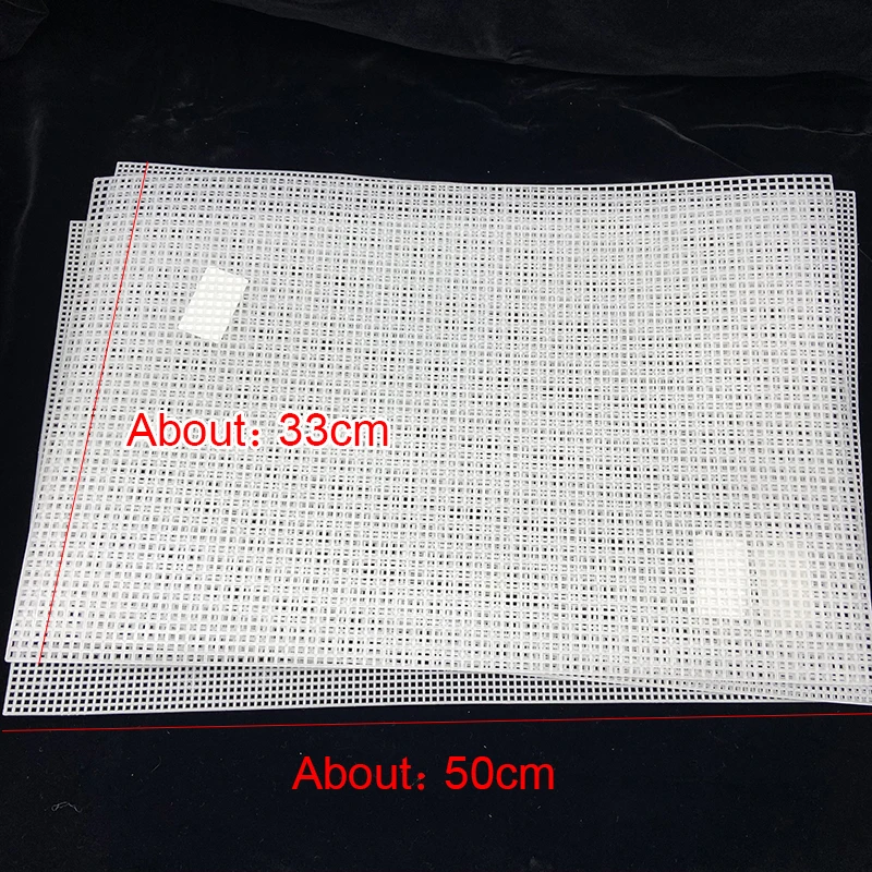 Plastic Mesh Cloth Bag Rug Thread Hook Craft Supplies Hook Crafts Durable Grid DIY Handcraft Latch Accessory About 33*50CM