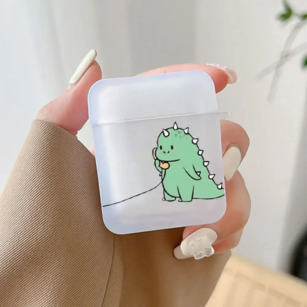 Charming Dinosaur Couple TPU Case - Adorable Earbud Accessory Skin