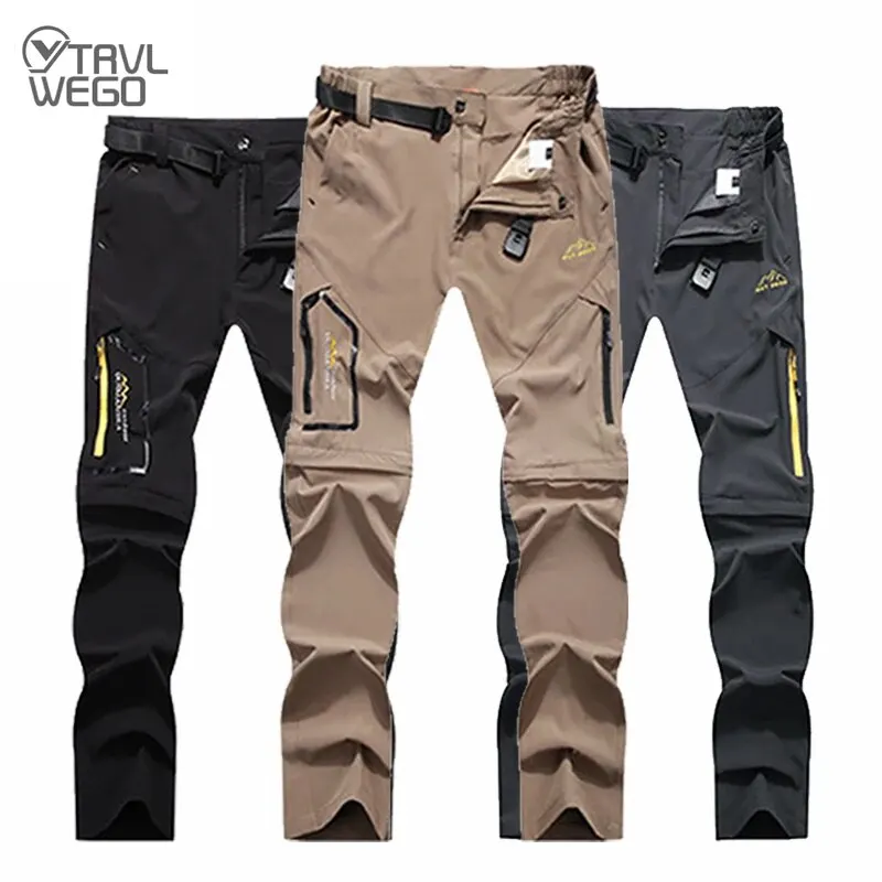 Spring Hiking Pants Men Waterproof Can be converted into shorts Fishing Wear Climbing Clothes Quick Dry Anti-UV Trousers