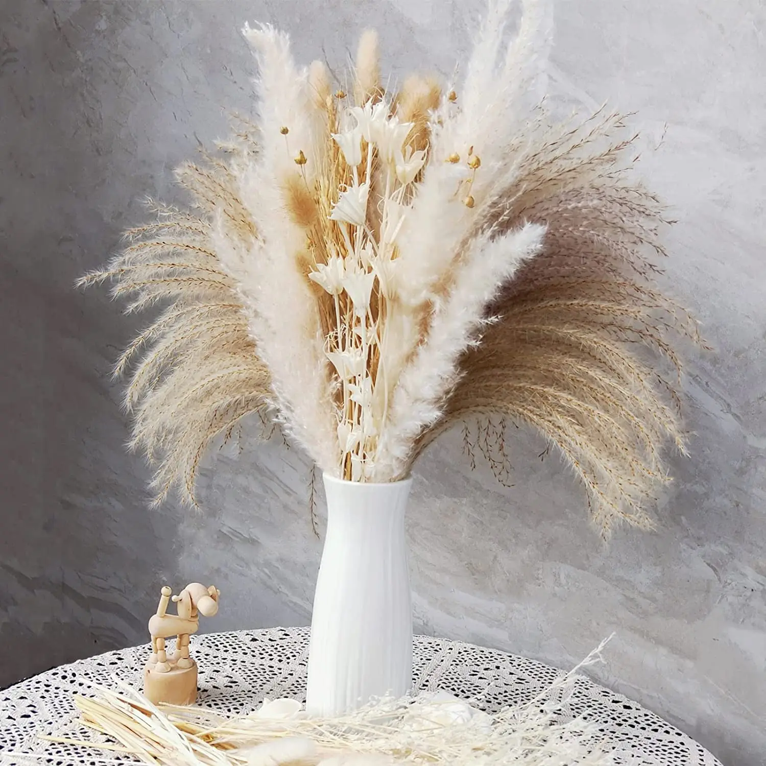 Pampas Grass Boho Dried Flowers Mini Bouquet Set  Dried Flowers Bouquets  Weddings - Dried Flowers - Aliexpress