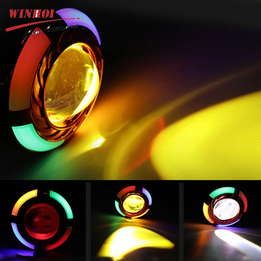 Angel Eyes Led Moto Light White Amber Motor Fendinebbia Devil Eye Faro Moto Faretti Ausiliari Per Moto Scooter