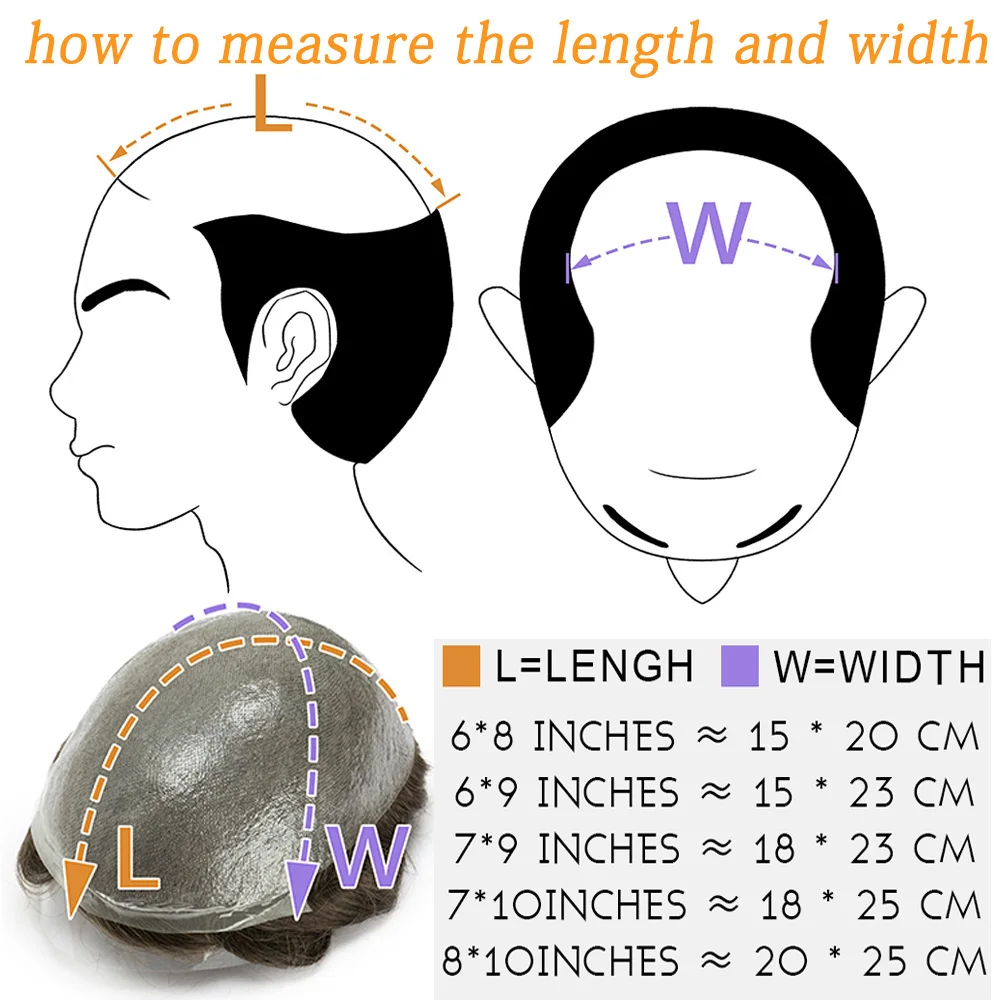 Swiss Lace Thin Skin Base Men Toupee Hair Replacement System Unit Natural Human Hair Prosthesis Man Wig