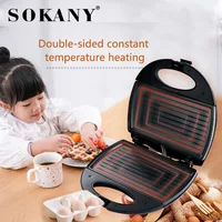 SOKANY102 Electric Sandwich Maker Panini 750W Waffle Maker Cooking Kitchen Appliances Breakfast Waffles Machine Non-stick Pan 2