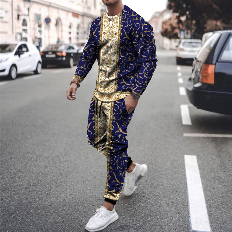 designer jogging suits 2022 Spring and Autumn New Men's Suit 3D Printing Smiley XXS Sweatshirt + Pants 2-piece Set Fashion Hip Hop Harajuku Streetwear mens loungewear sets