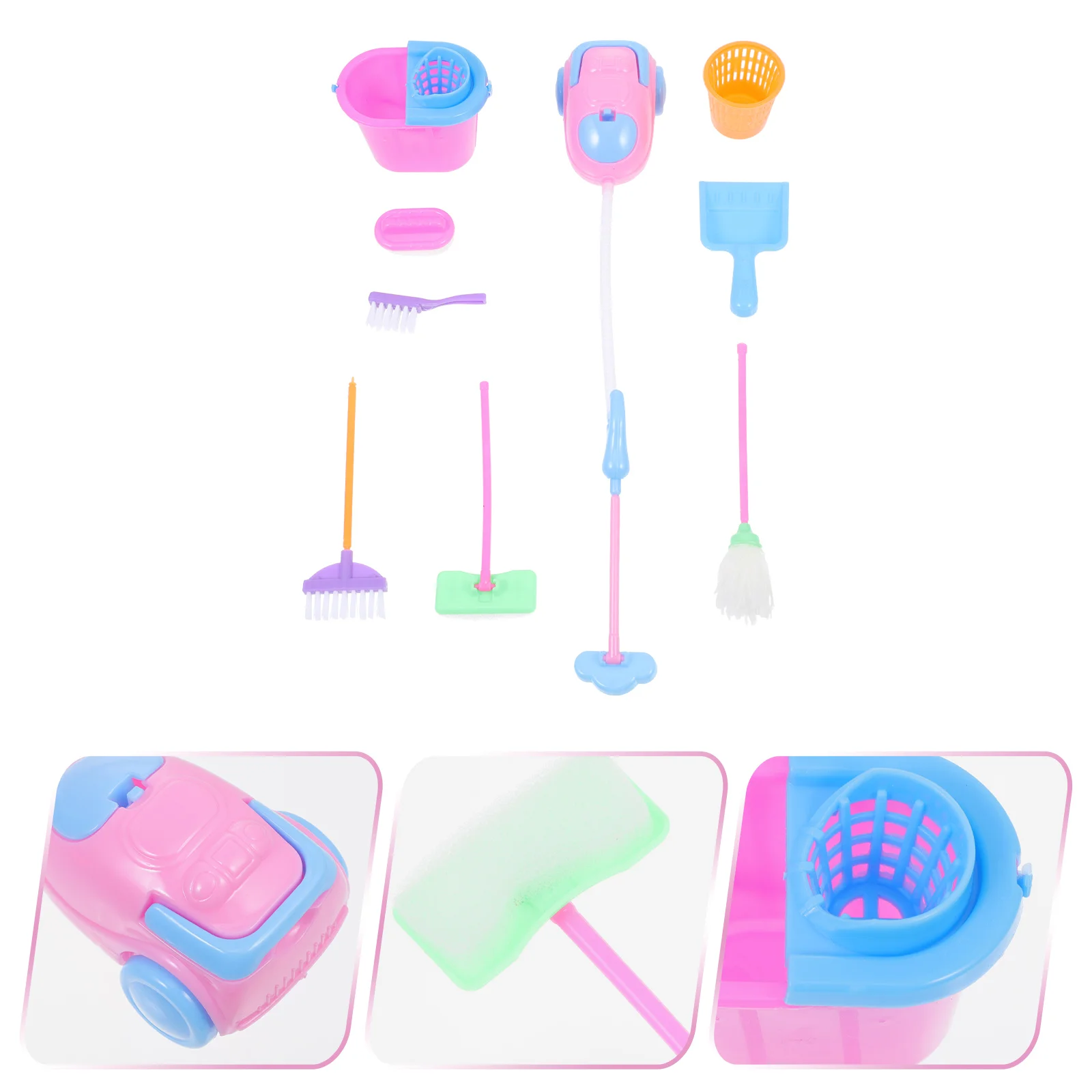 9 PCS Tool Simulation Sanitary Ware Toys Baby Abs Broom Handle Children Plaything Realistic Round Edge Kids Easy