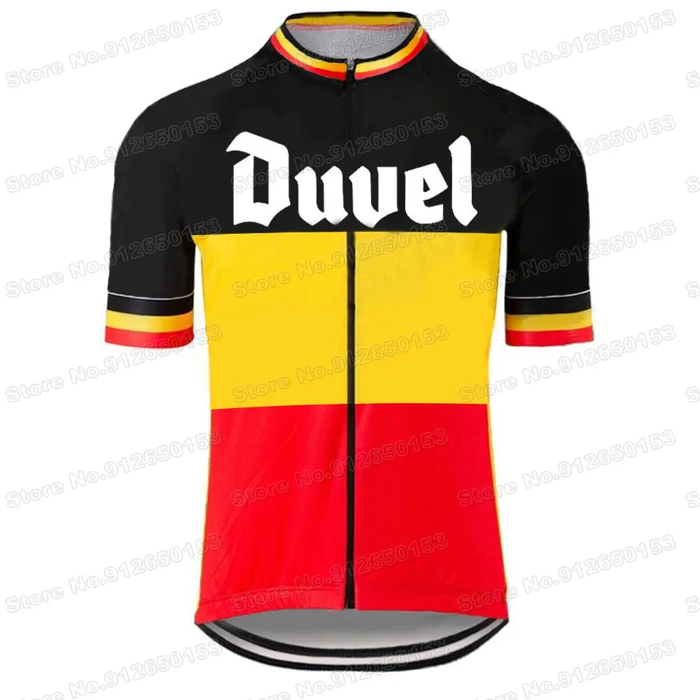 Duvel Cycling Jersey Short Sleeve Retro Beer Cycling Clothing Belgium Road Bike Shirt Bicycle Tops MTB Maillot Fietskleding bike cycling jersey bike cycling clothes