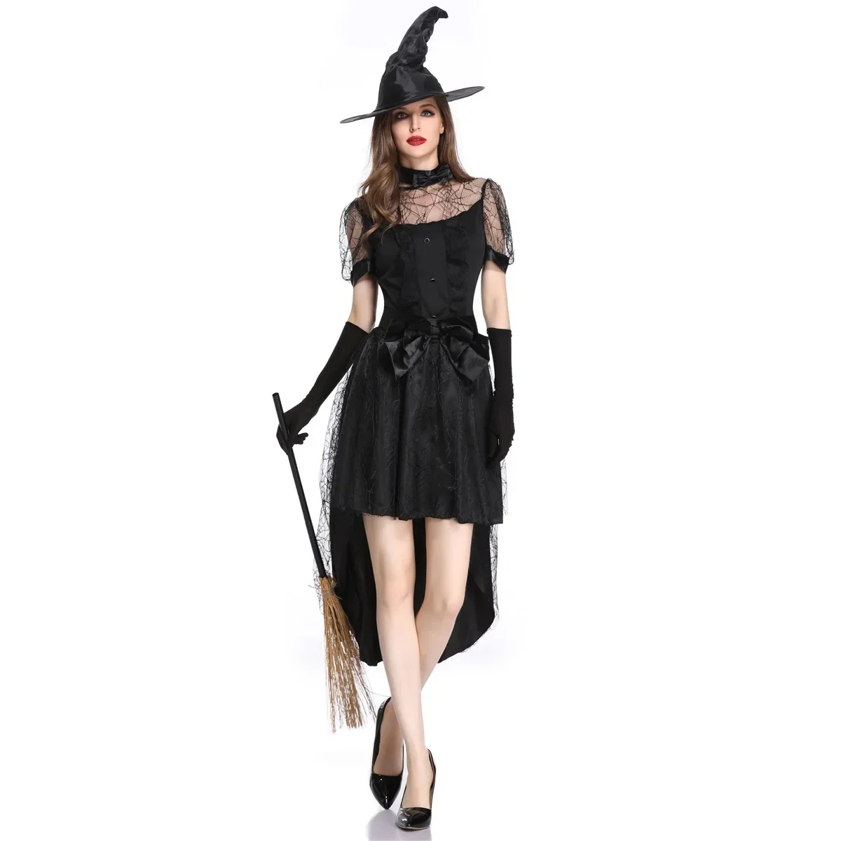 Cosplay Costume Da Strega Per Donna Adulto Costume Da Strega Per Momento Magico Strega Halloween Ghost Fancy Crape Dress