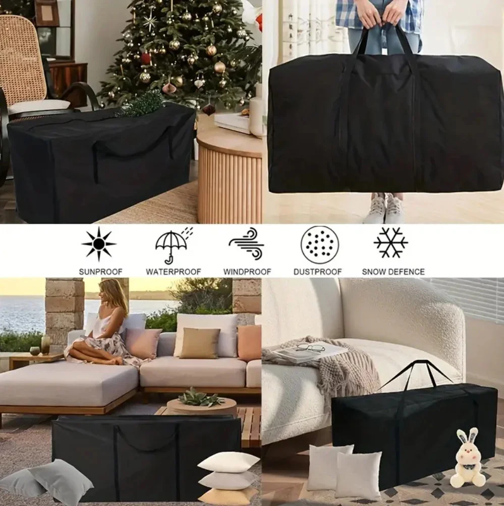 Description Picture 5 of itemChristmas Tree Storage Bag 210D Heavy Duty Outdoor Terrace Cushion Large Storage Bag Waterproof Oxford Cloth Storage Bag Gift