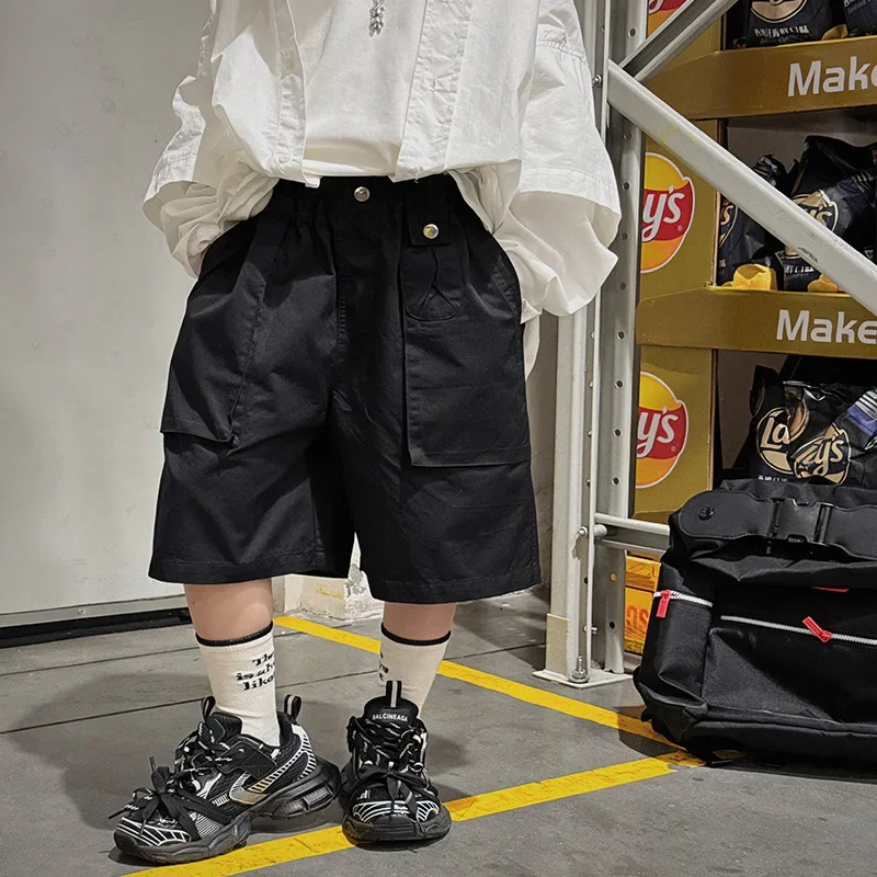 

Детские шорты Новинка Весна 2024 Свободные повседневные укороченные брюки для мальчиков и девочек X24305