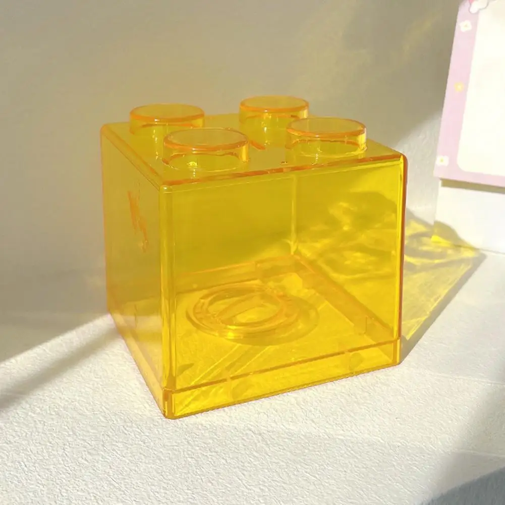 Piggy Bank Coin Bank Transparent Visible Kids Building Block Design Money Saving Box Jar Coins Storage Box For USD EURO Money 5