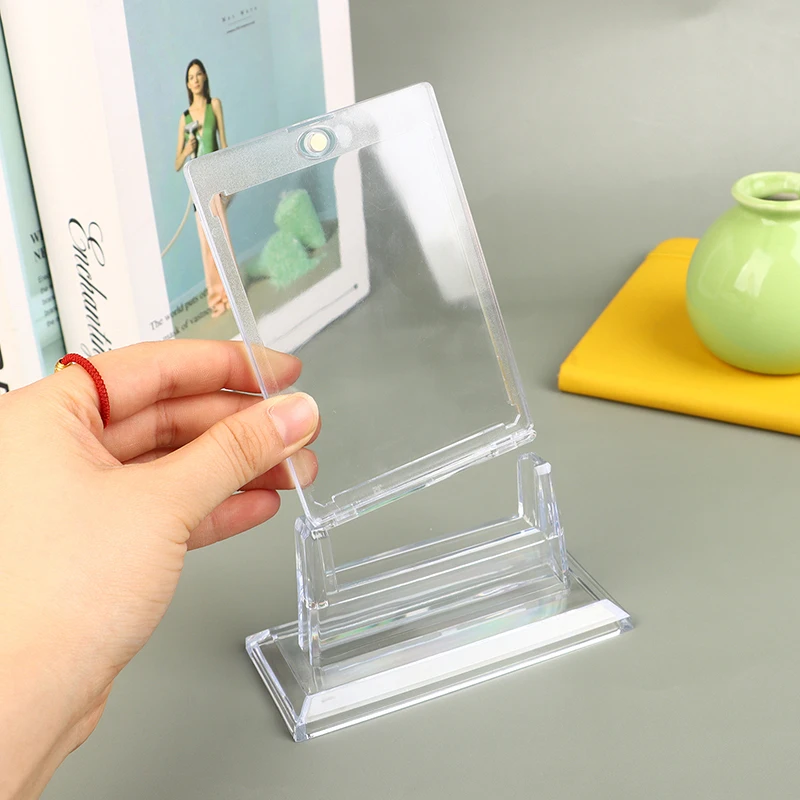 Magnetic Card Holder With Card Stand 35Pt For Trading Cards Baseball Protector Case Magnet Top Loaders Sports Cards