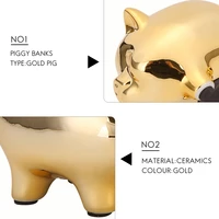 Ceramic Gold Pig Piggy Bank Cute Coin Piggy Bank Creative Home Furnishings Lucky Pig Decoration 2